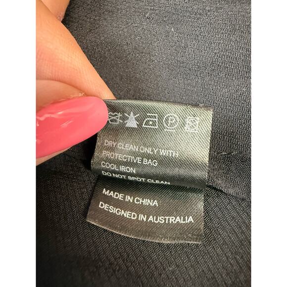 Zimmermann Black Long Sleeve Midi Dress Viscose Blend Size US 6 (AU 2) - Picture 13 of 13